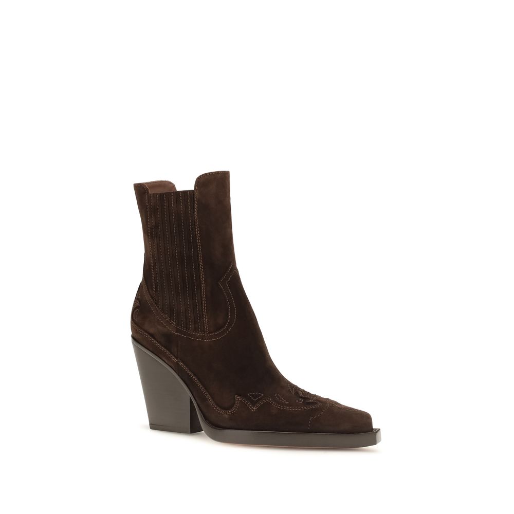 2026 New Arrival Paris Texas Brown Calf Leather Bos Taurus Ankle Boots
