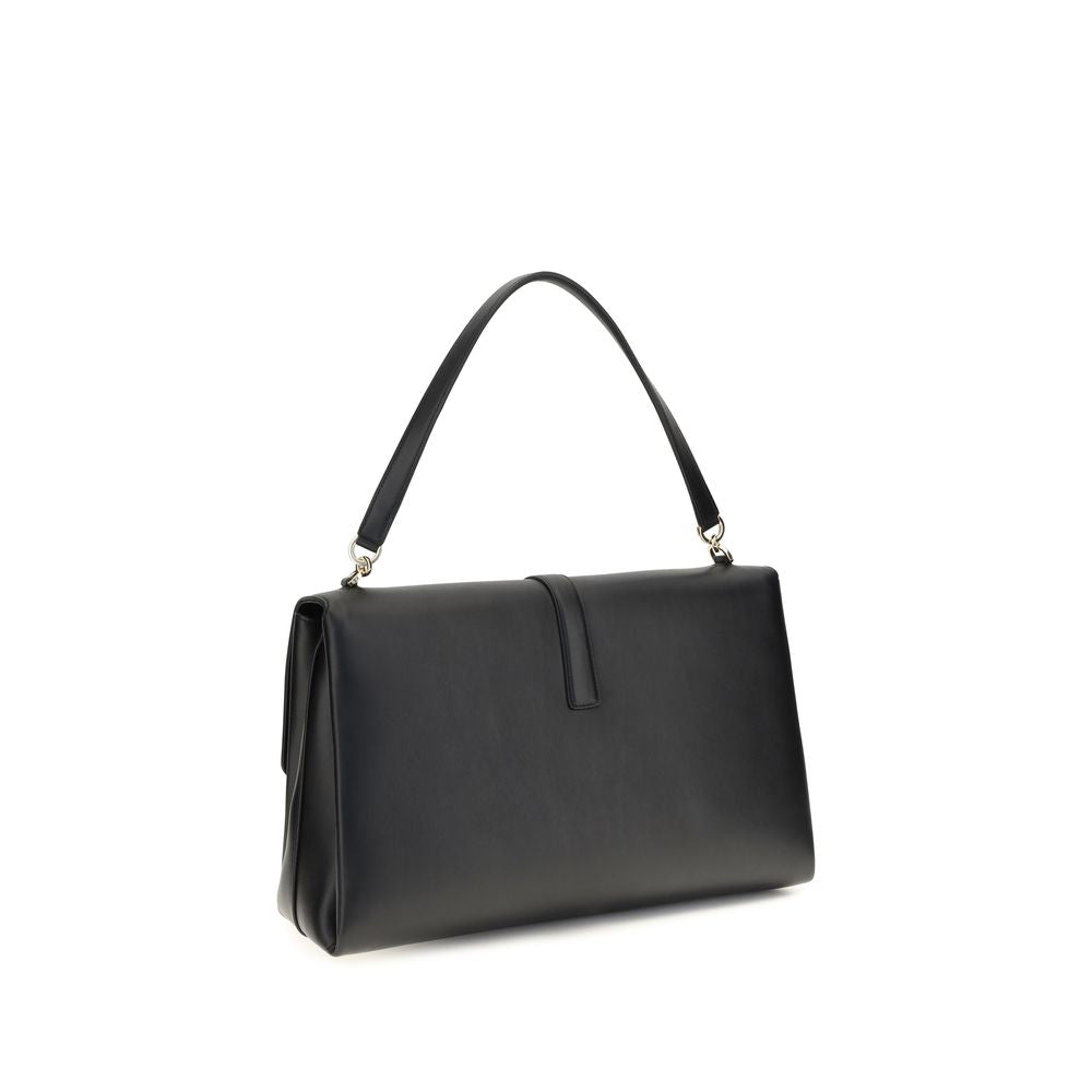 2026 New Arrival Ferragamo Black Calf Leather Bos Taurus Shoulder Bag