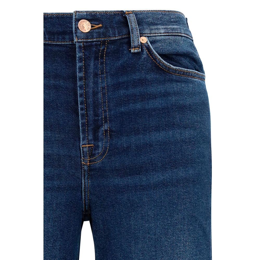 2026 New Arrival 7FOR Blue Cotton Flared Jeans