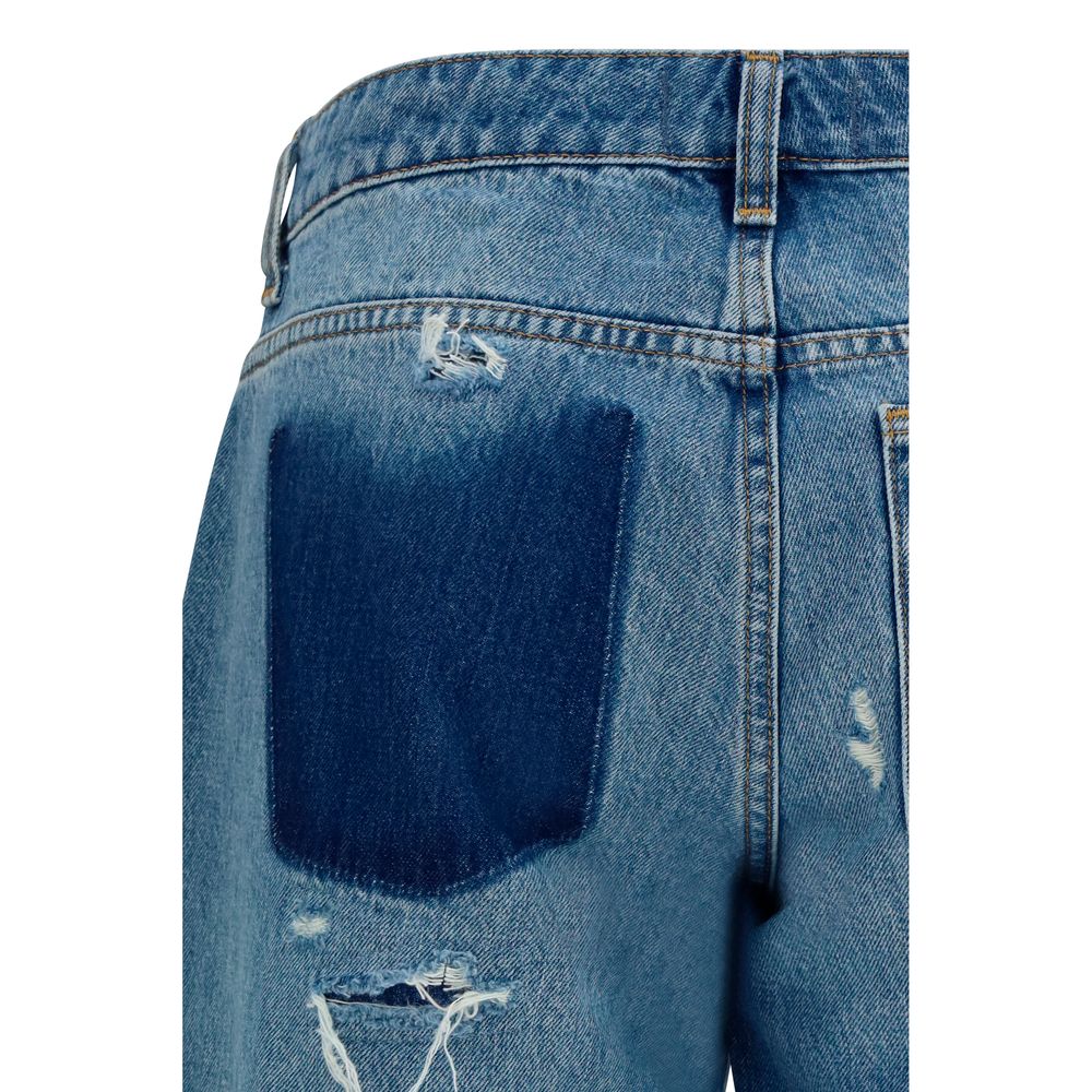 2026 New Arrival 7FOR Blue Cotton Straight-Leg Jeans