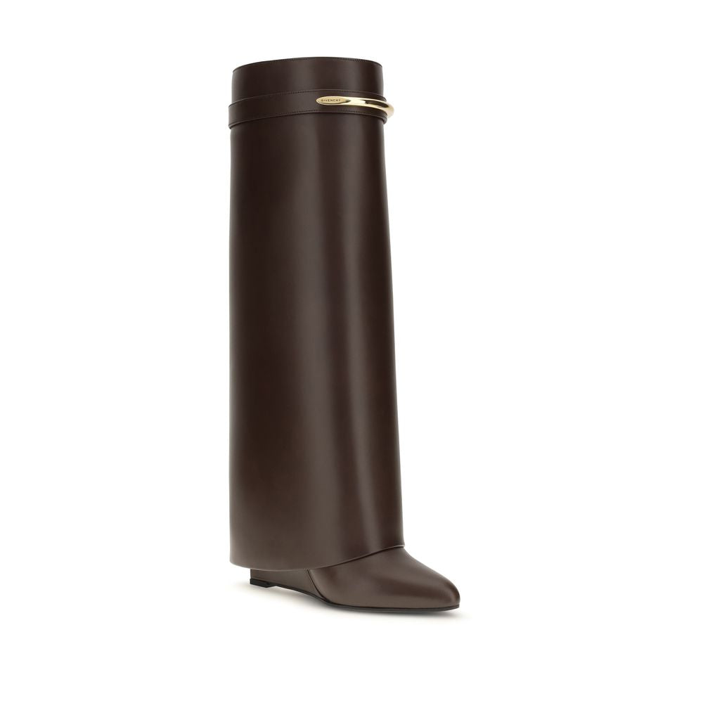 2026 New Arrival Givenchy Brown Calf Leather Bos Taurus High Heel Boots