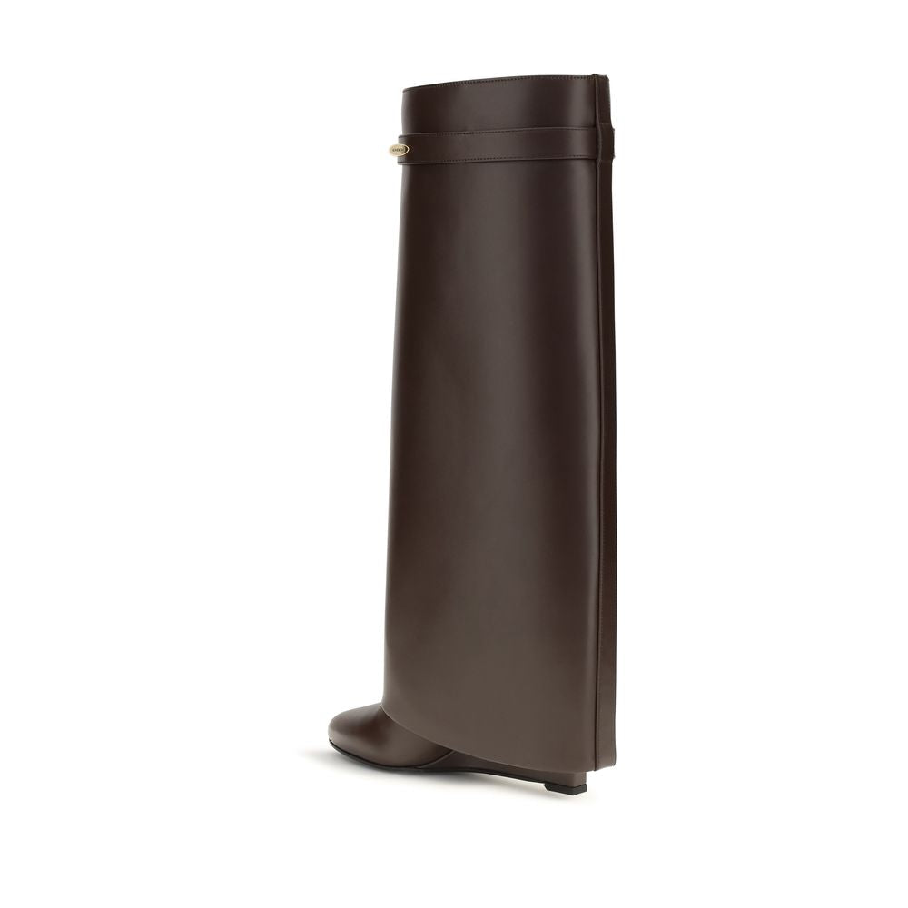 2026 New Arrival Givenchy Brown Calf Leather Bos Taurus High Heel Boots