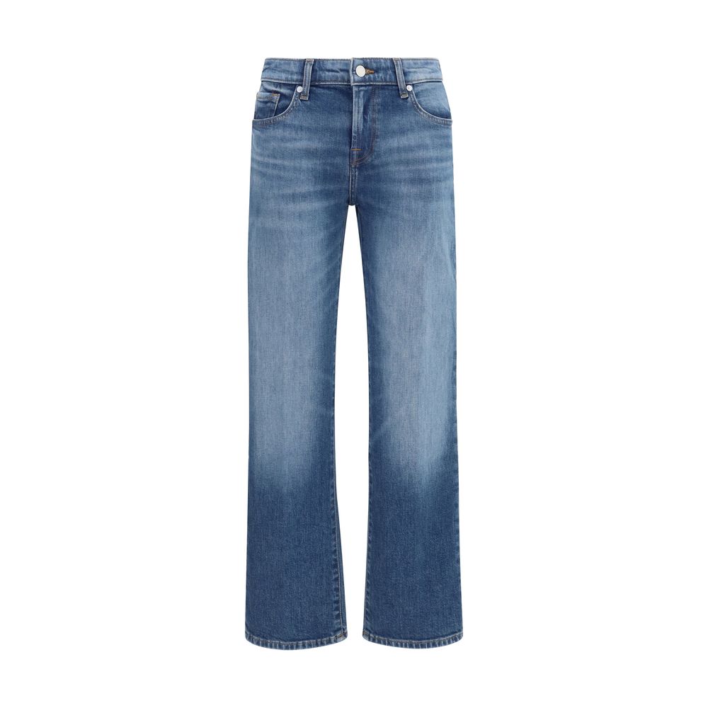 2026 New Arrival 7FOR Blue Cotton Straight-Leg Jeans