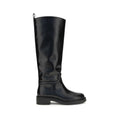 2026 New Arrival Stuart Weitzman Black Calf Leather Bos Taurus Flat Boots