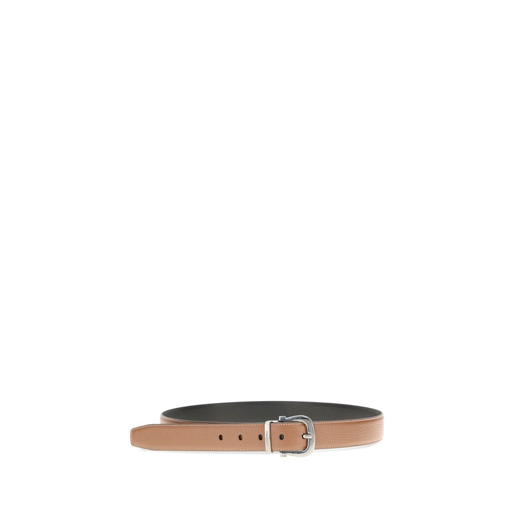 2026 New Arrival Ferragamo Brown Calf Leather Bos Taurus Regular Belt