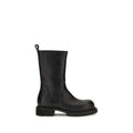 2026 New Arrival Rick Owens Black Calf Leather Bos Taurus Flat Boots