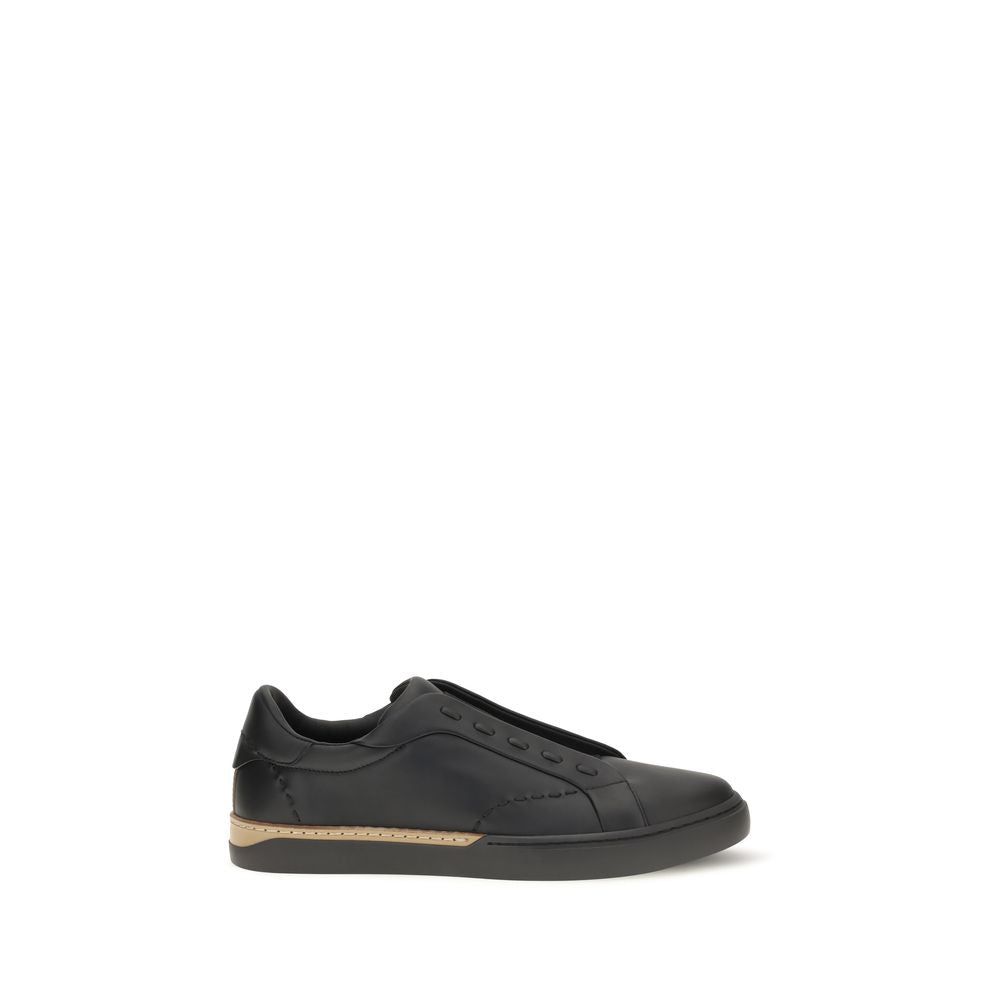 2026 New Arrival Fendi Black Calf Leather Bos Taurus Sneakers