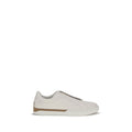 2026 New Arrival Fendi White Calf Leather Bos Taurus Low Top Sneakers