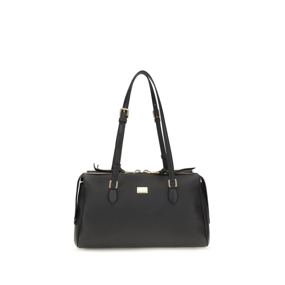 2026 New Arrival Dolce & Gabbana Black Calf Leather Bos Taurus Shoulder Bag