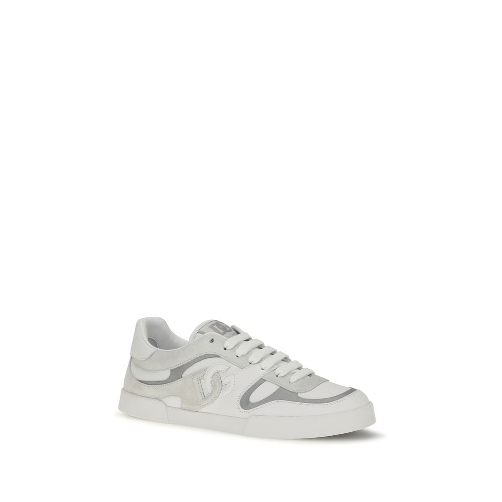 2026 New Arrival Dolce & Gabbana White Calf Leather Bos Taurus Low Top Sneakers