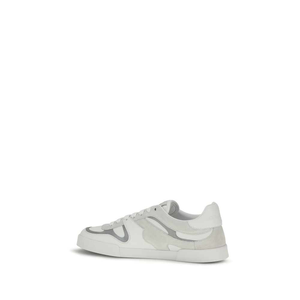 2026 New Arrival Dolce & Gabbana White Calf Leather Bos Taurus Low Top Sneakers