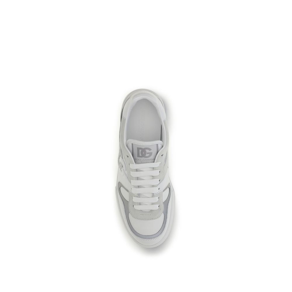 2026 New Arrival Dolce & Gabbana White Calf Leather Bos Taurus Low Top Sneakers