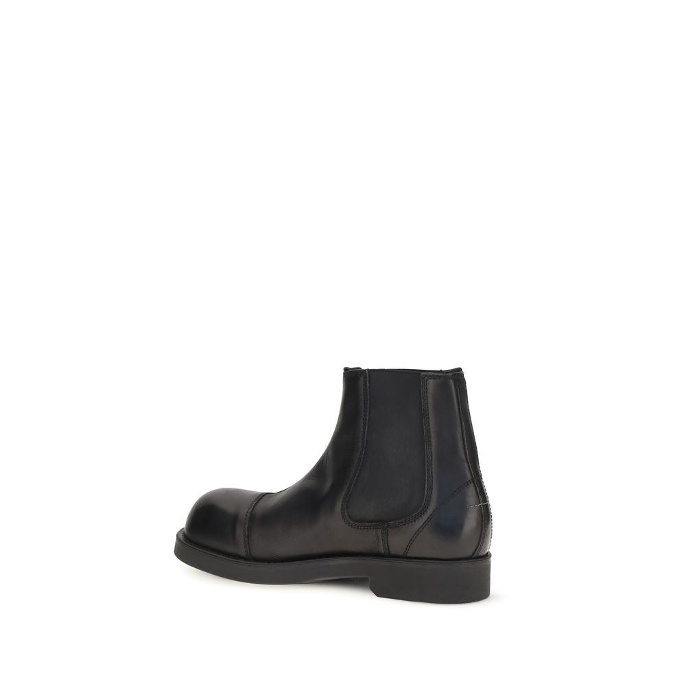 2026 New Arrival MM6 Black Calf Leather Bos Taurus Chelsea Boots