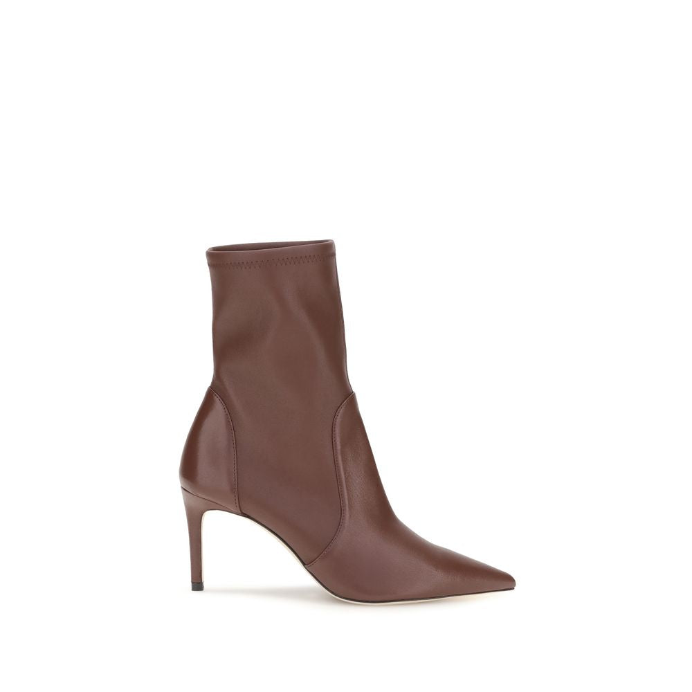 2026 New Arrival Stuart Weitzman Brown Calf Leather Bos Taurus Ankle Boots