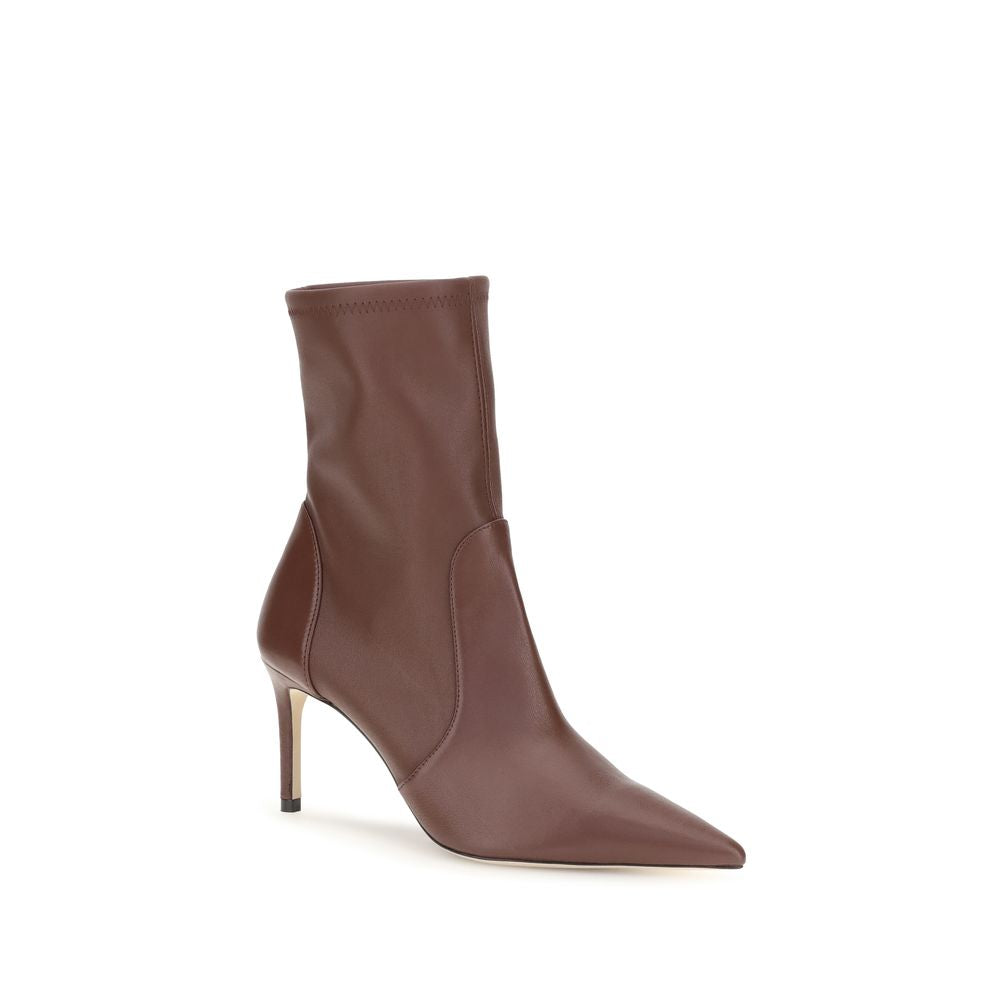 2026 New Arrival Stuart Weitzman Brown Calf Leather Bos Taurus Ankle Boots