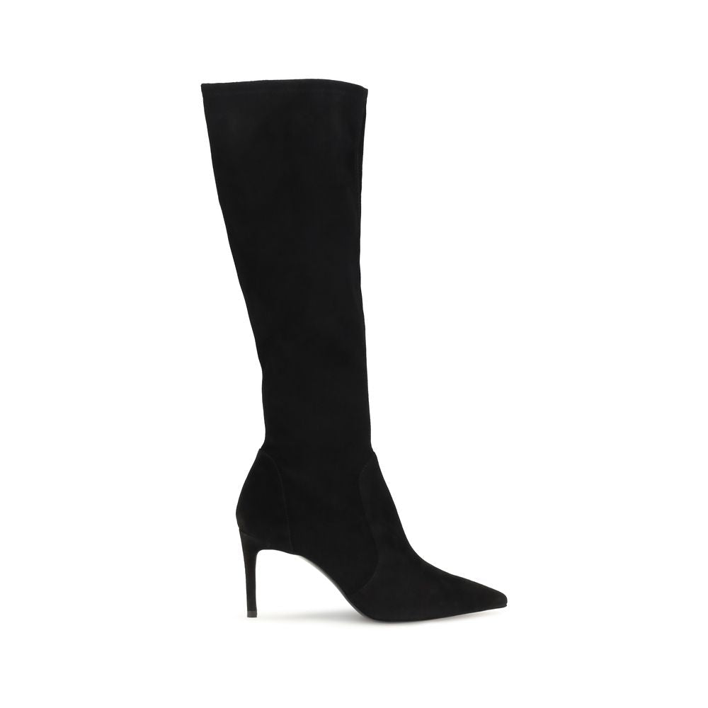 2026 New Arrival Stuart Weitzman Black Calf Leather Bos Taurus Boots