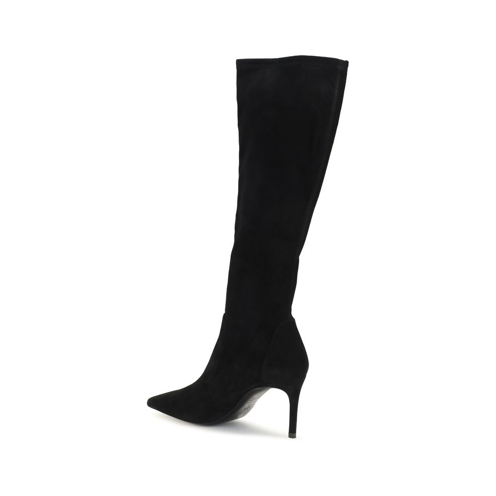 2026 New Arrival Stuart Weitzman Black Calf Leather Bos Taurus Boots