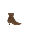 2026 New Arrival Stuart Weitzman Brown Calf Leather Bos Taurus Ankle Boots