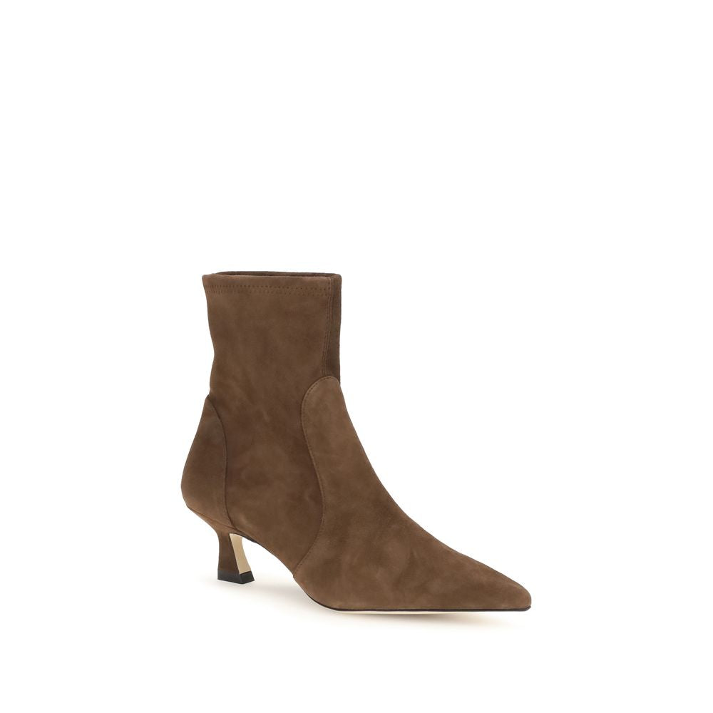 2026 New Arrival Stuart Weitzman Brown Calf Leather Bos Taurus Ankle Boots