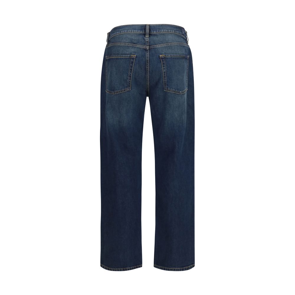 2026 New Arrival 7FOR Blue Cotton Straight-Leg Jeans