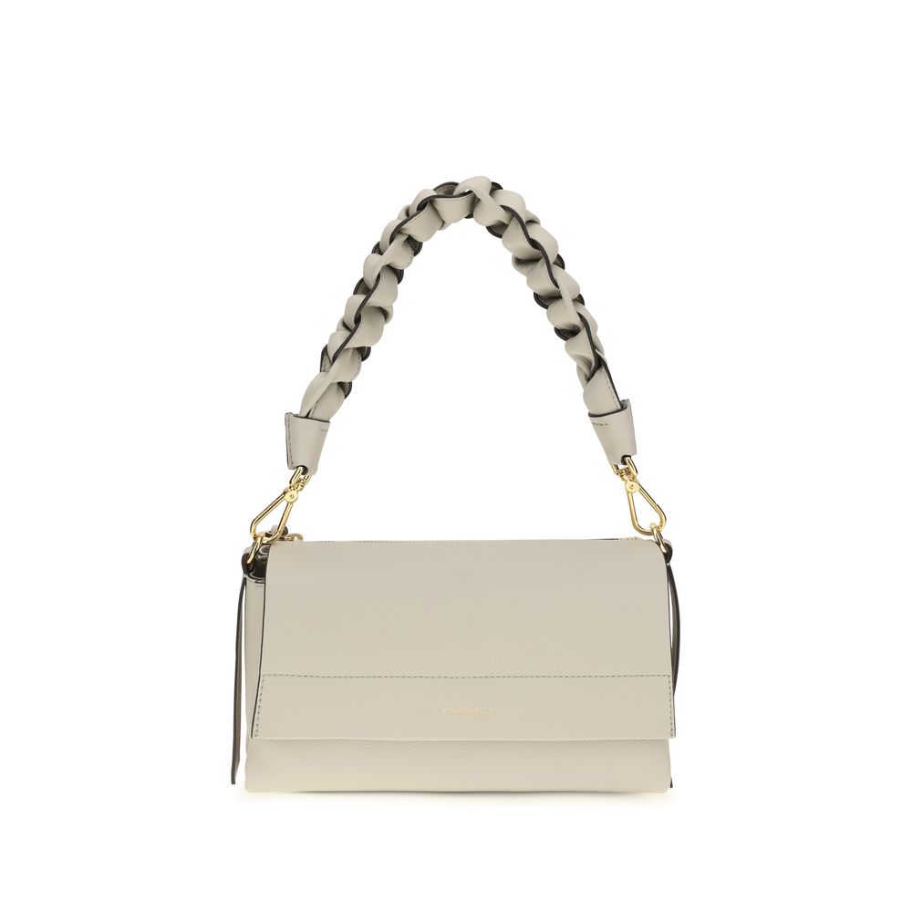2026 New Arrival Coccinelle Beige Calf Leather Bos Taurus Shoulder Bag