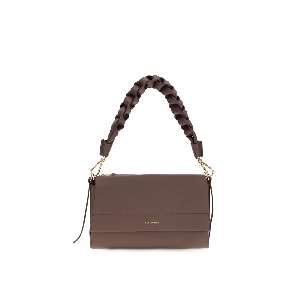 2026 New Arrival Coccinelle Brown Calf Leather Bos Taurus Shoulder Bag
