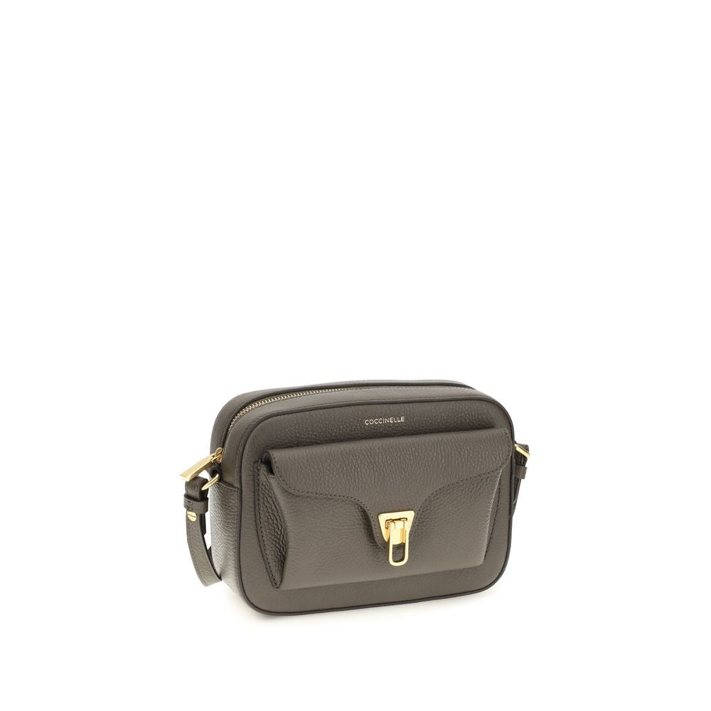 2026 New Arrival Coccinelle Brown Calf Leather Bos Taurus Shoulder Bag