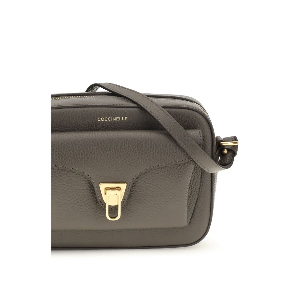 2026 New Arrival Coccinelle Brown Calf Leather Bos Taurus Shoulder Bag