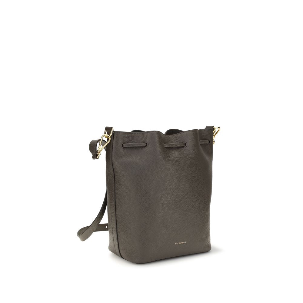 2026 New Arrival Coccinelle Brown Calf Leather Bos Taurus Shoulder Bag
