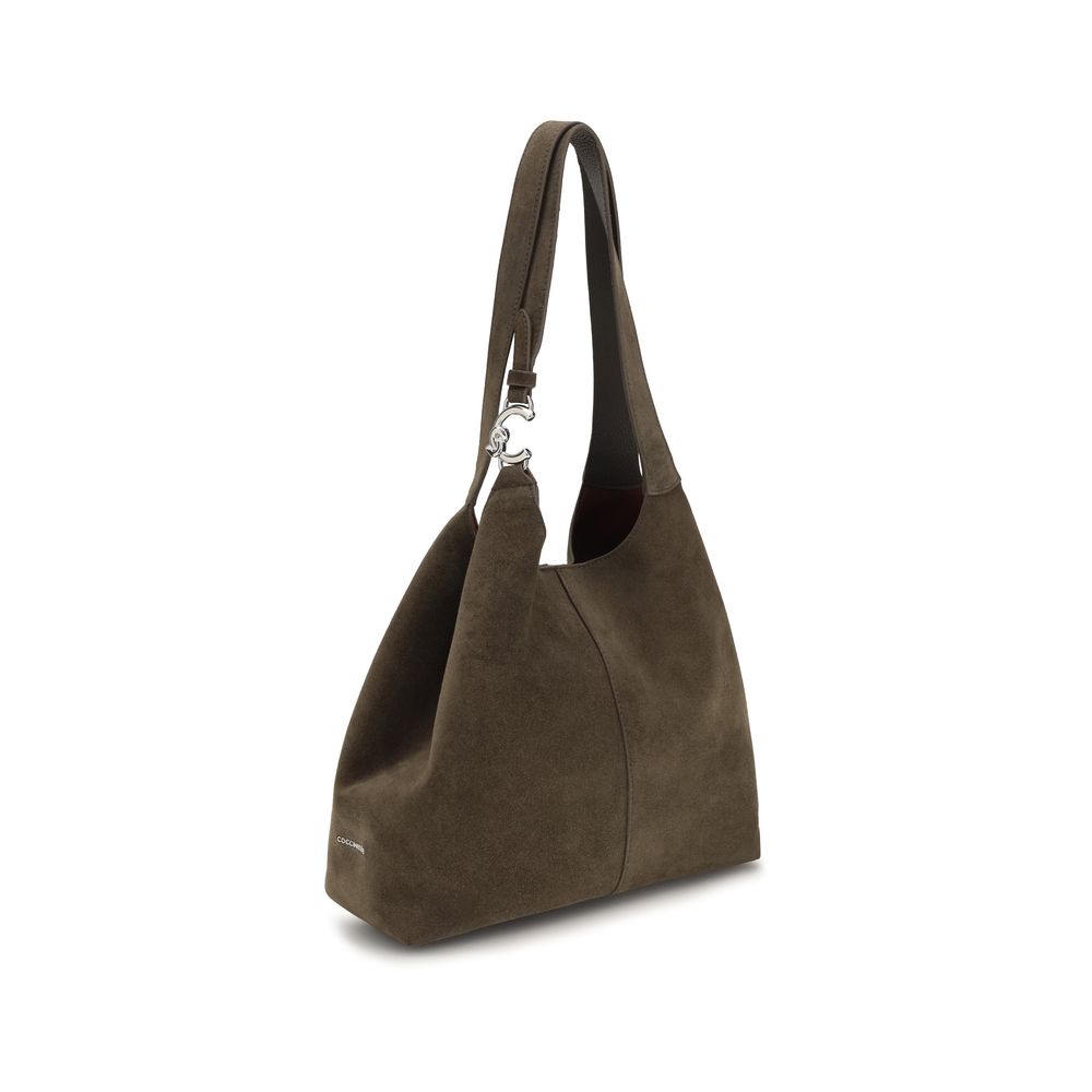 2026 New Arrival Coccinelle Brown Calf Leather Bos Taurus Shoulder Bag
