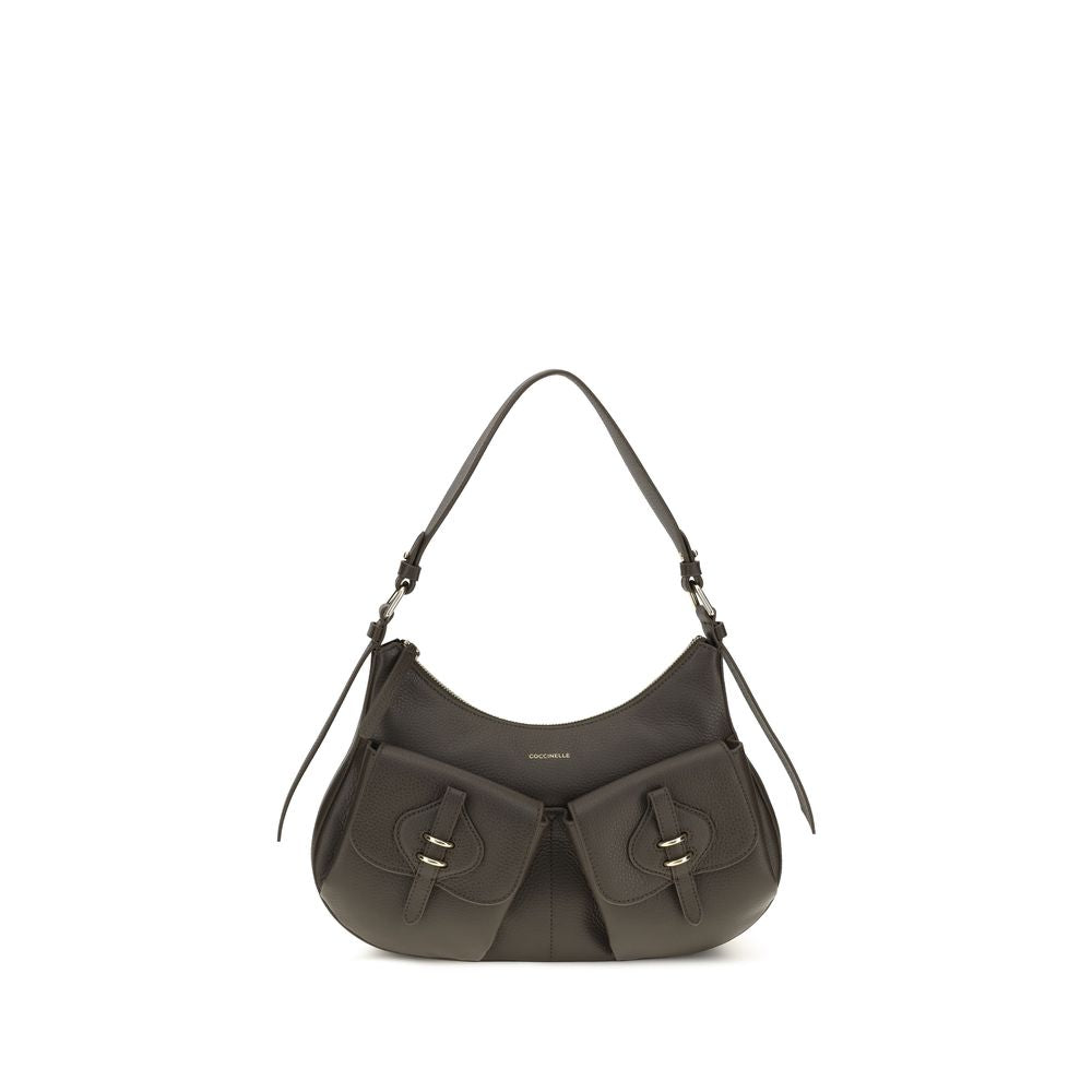 2026 New Arrival Coccinelle Brown Calf Leather Bos Taurus Shoulder Bag