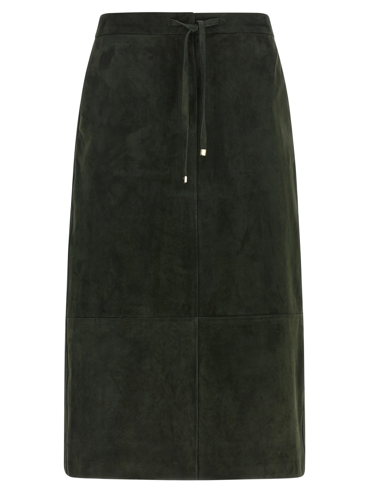 2026 New Arrival 'S Max Mara Bicolor Lamb Leather Midi Skirt