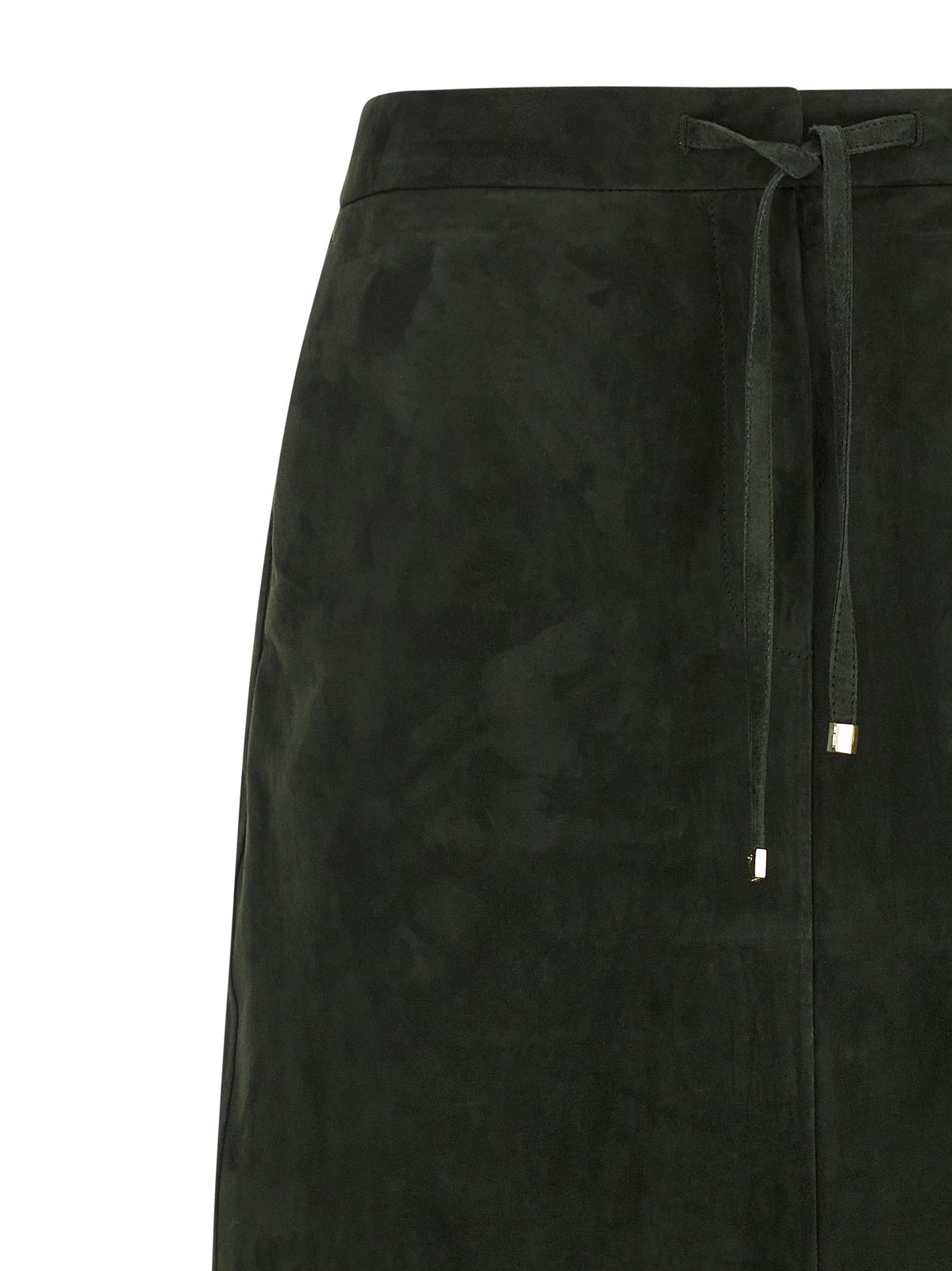 2026 New Arrival 'S Max Mara Bicolor Lamb Leather Midi Skirt