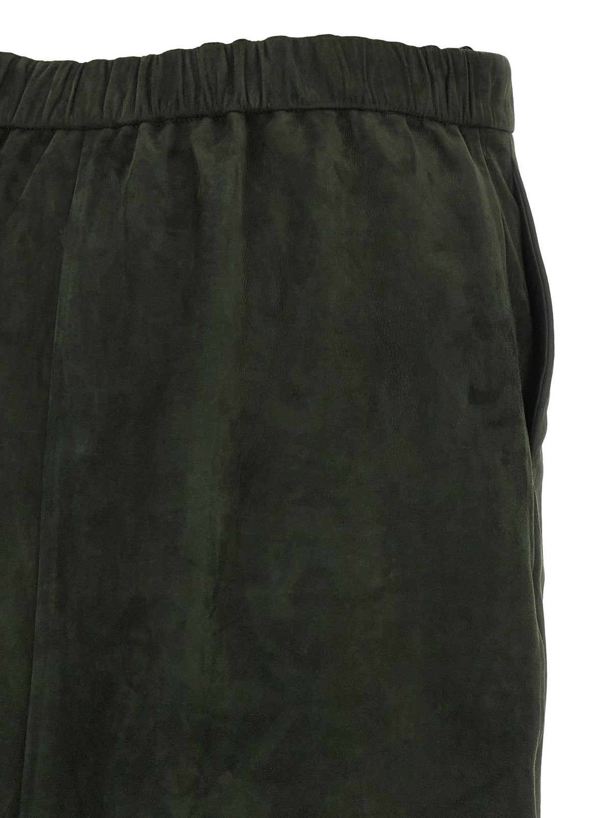 2026 New Arrival 'S Max Mara Bicolor Lamb Leather Midi Skirt