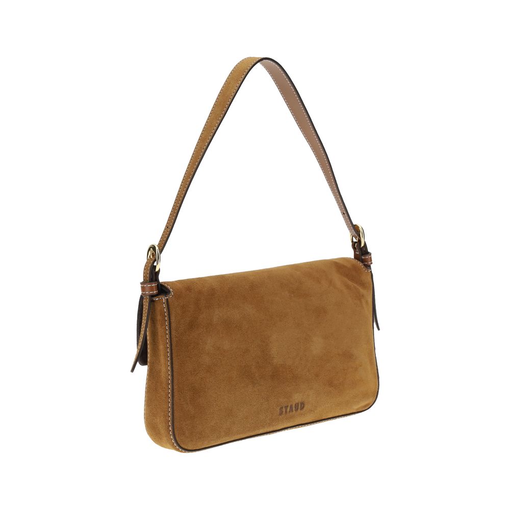 2026 New Arrival Staud Brown Calf Leather Bos Taurus Shoulder Bag