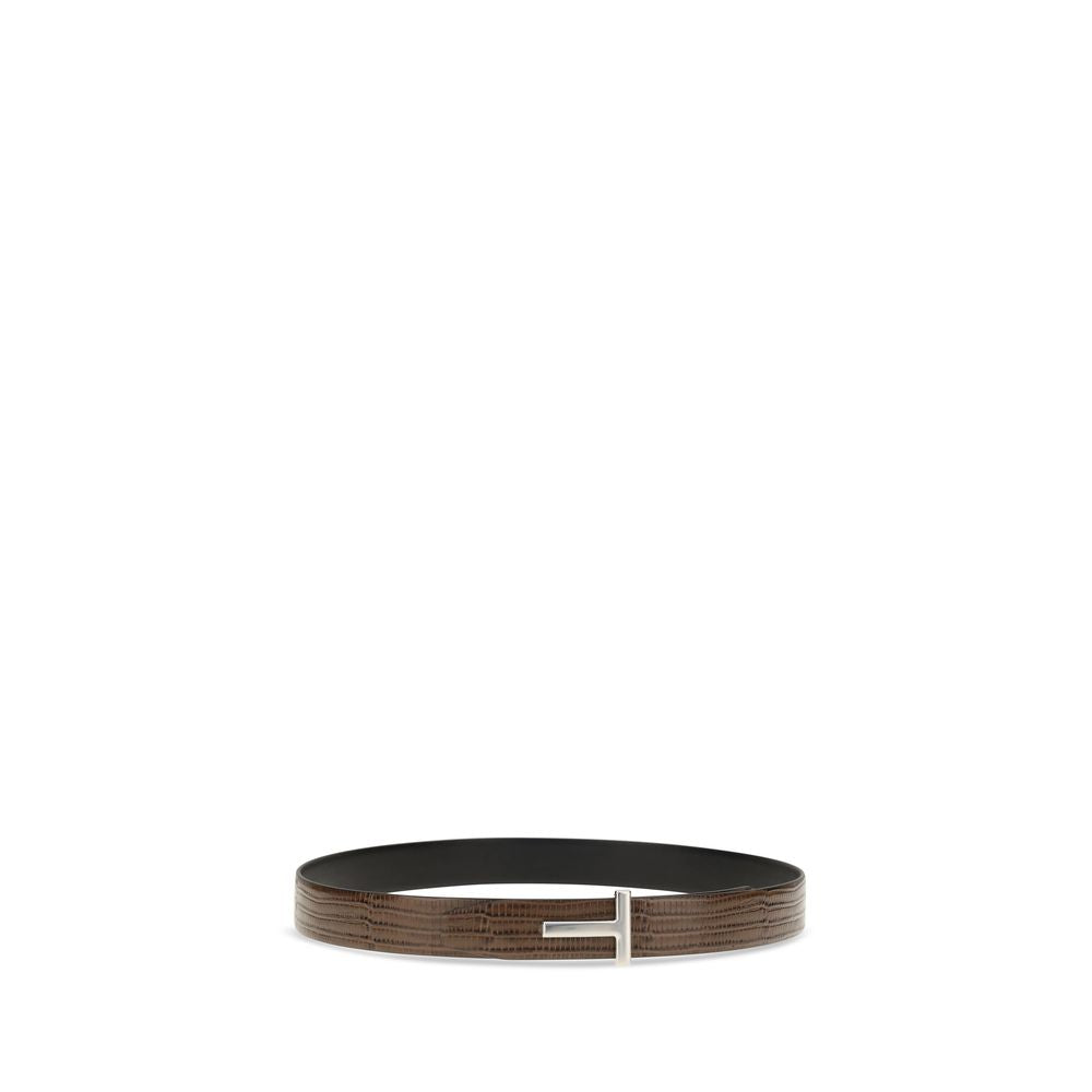 2026 New Arrival Tom Ford Brown Calf Leather Bos Taurus Belt