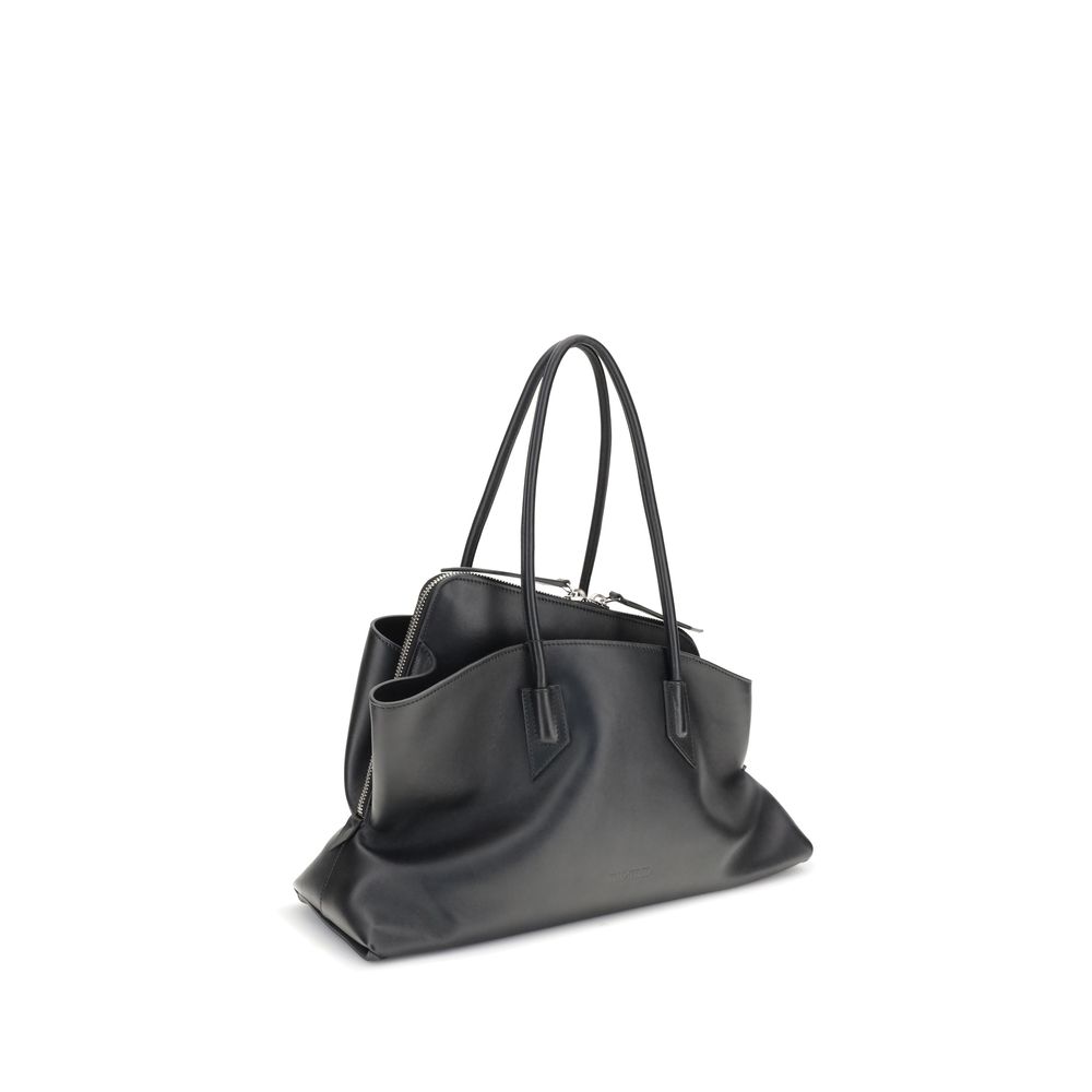 2026 New Arrival The Attico Black Calf Leather Bos Taurus Shoulder Bag
