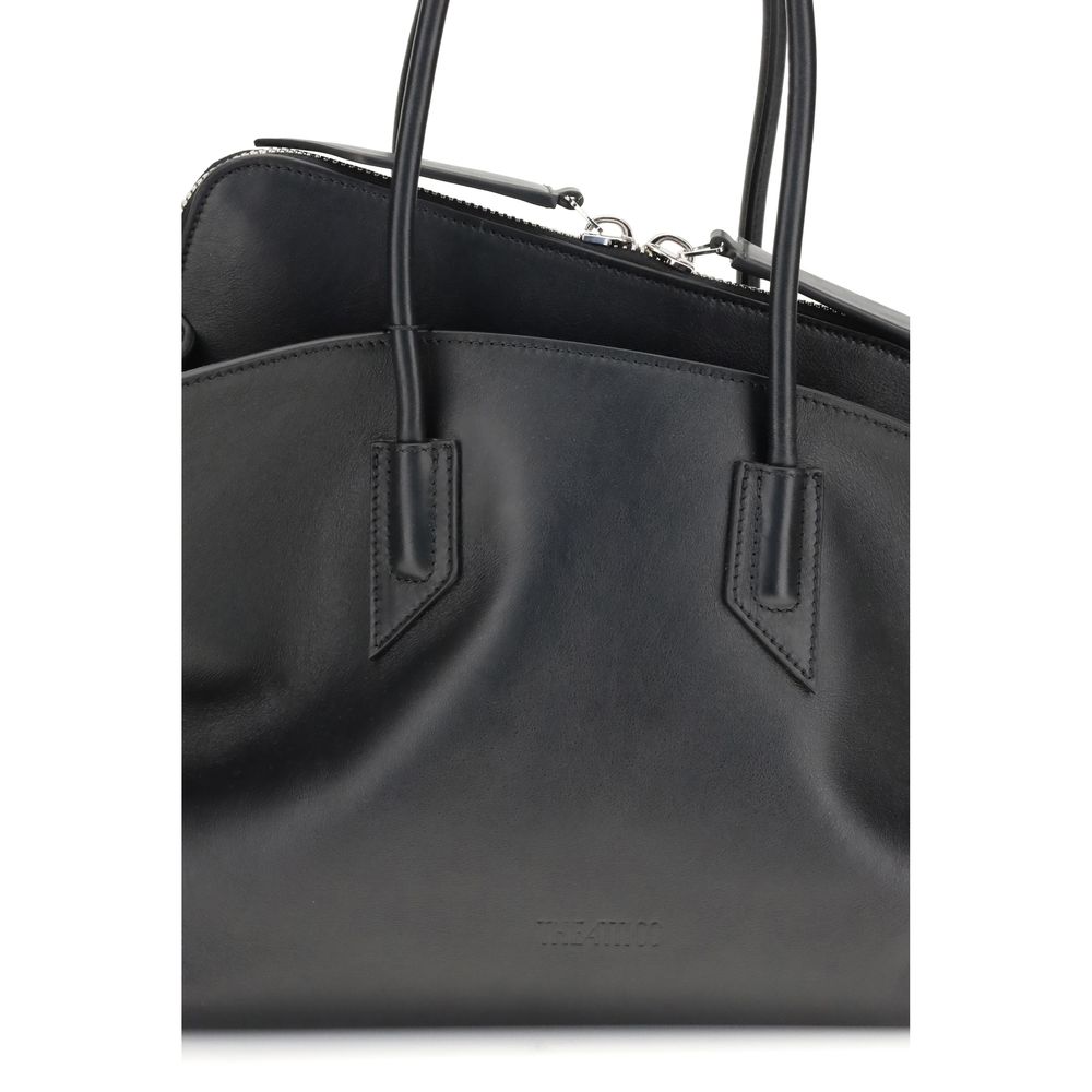 2026 New Arrival The Attico Black Calf Leather Bos Taurus Shoulder Bag