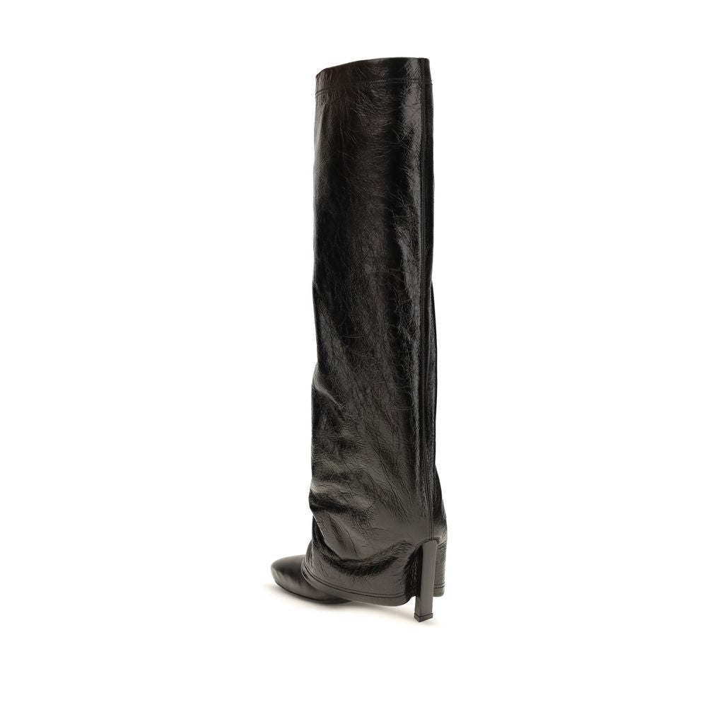 2026 New Arrival The Attico Black Calf Leather Bos Taurus Ankle Boots