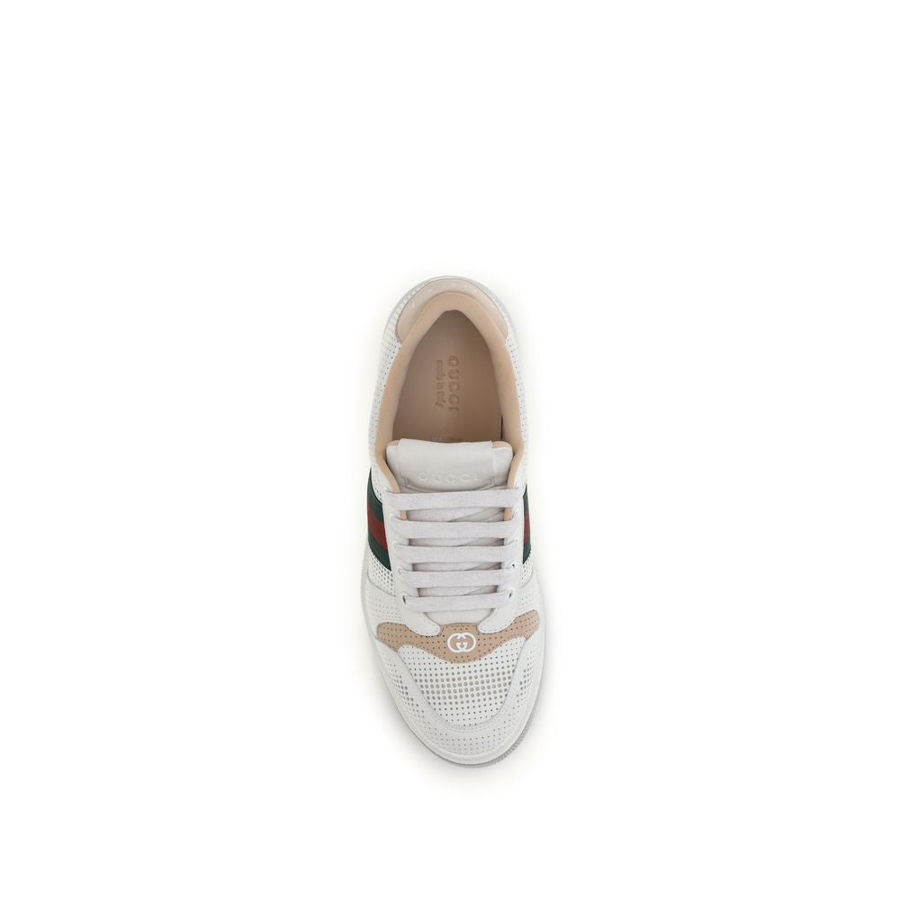 2026 New Arrival Gucci White Calf Leather Bos Taurus Athletic Sneakers