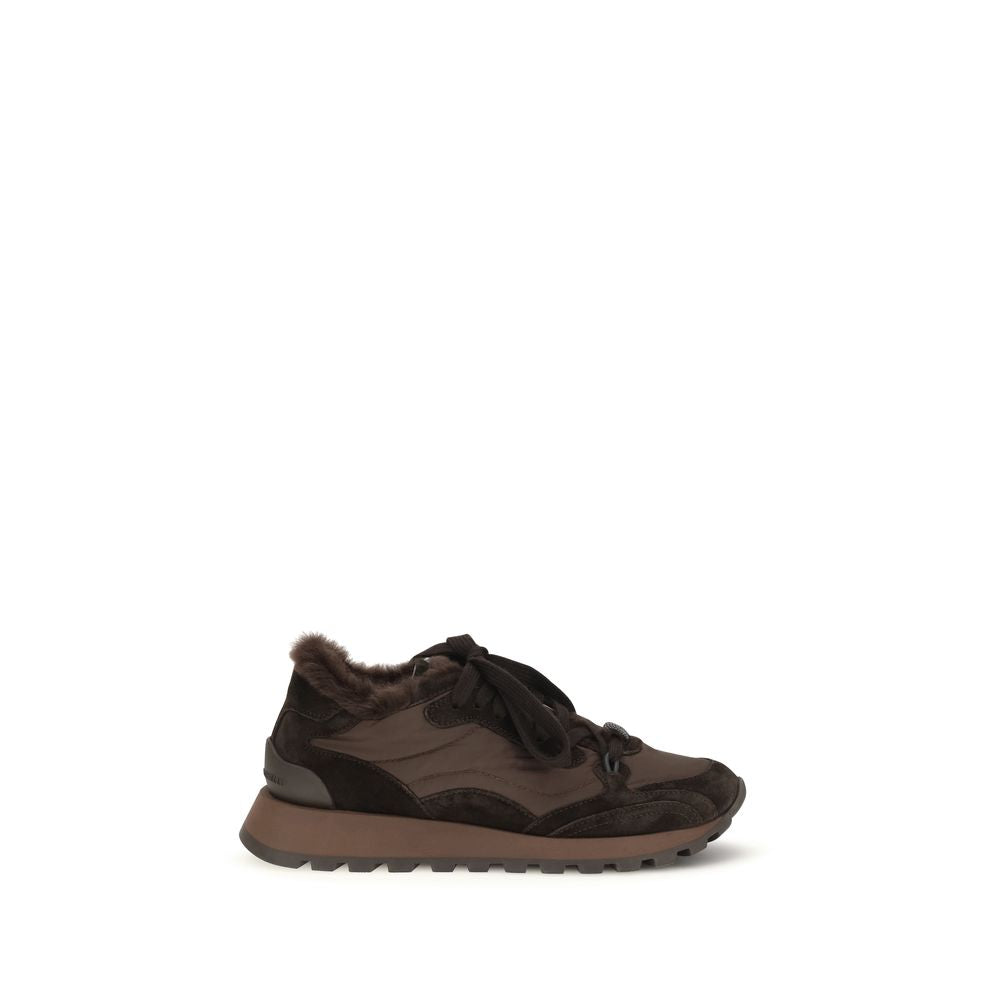 2026 New Arrival Brunello Cucinelli Black Calf Leather Bos Taurus Athletic Sneakers