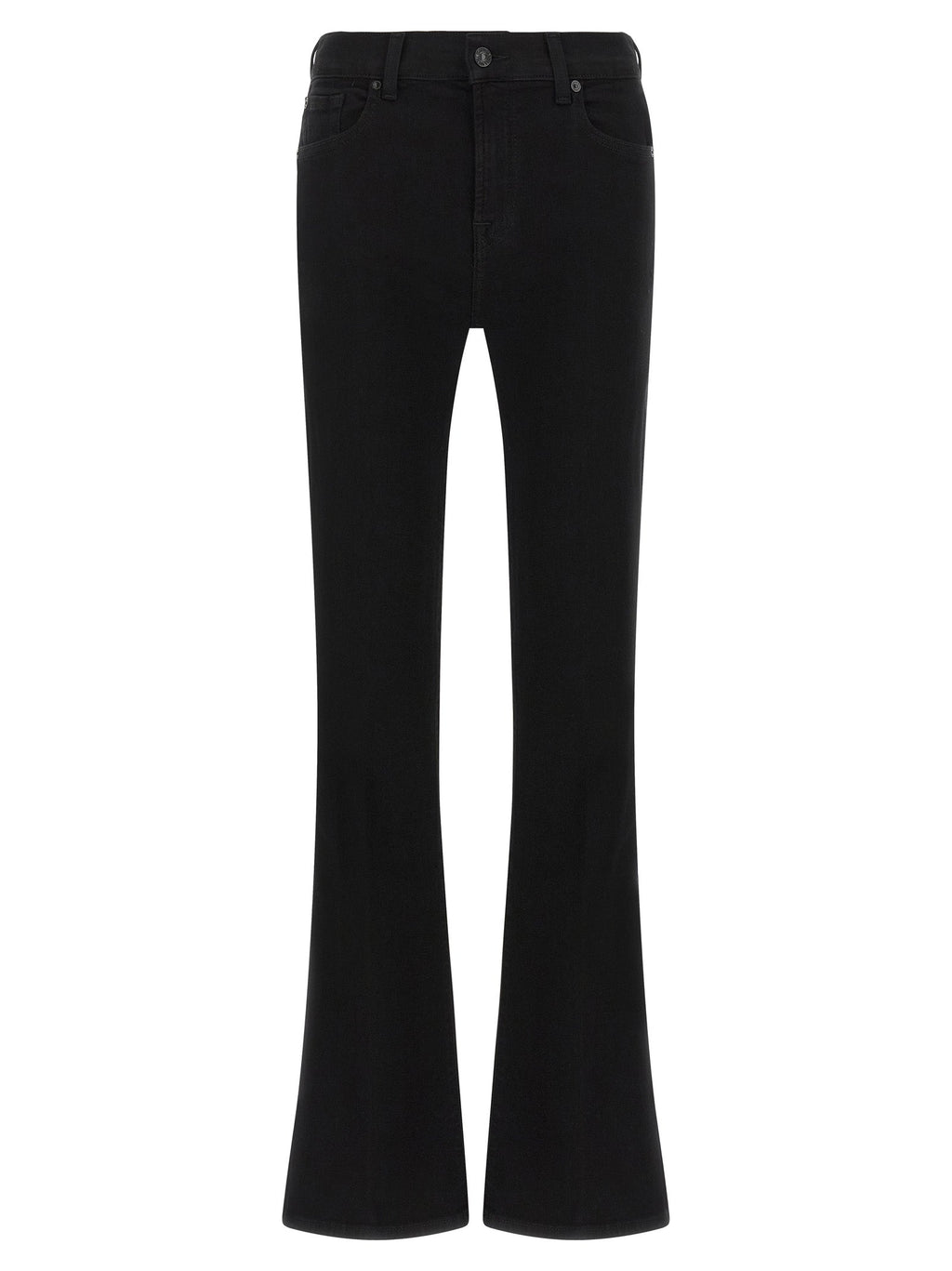 2026 New Arrival 7 For All Mankind Black Cotton Bootcut Jeans