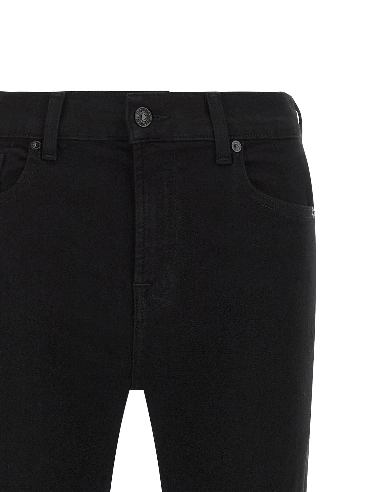2026 New Arrival 7 For All Mankind Black Cotton Bootcut Jeans