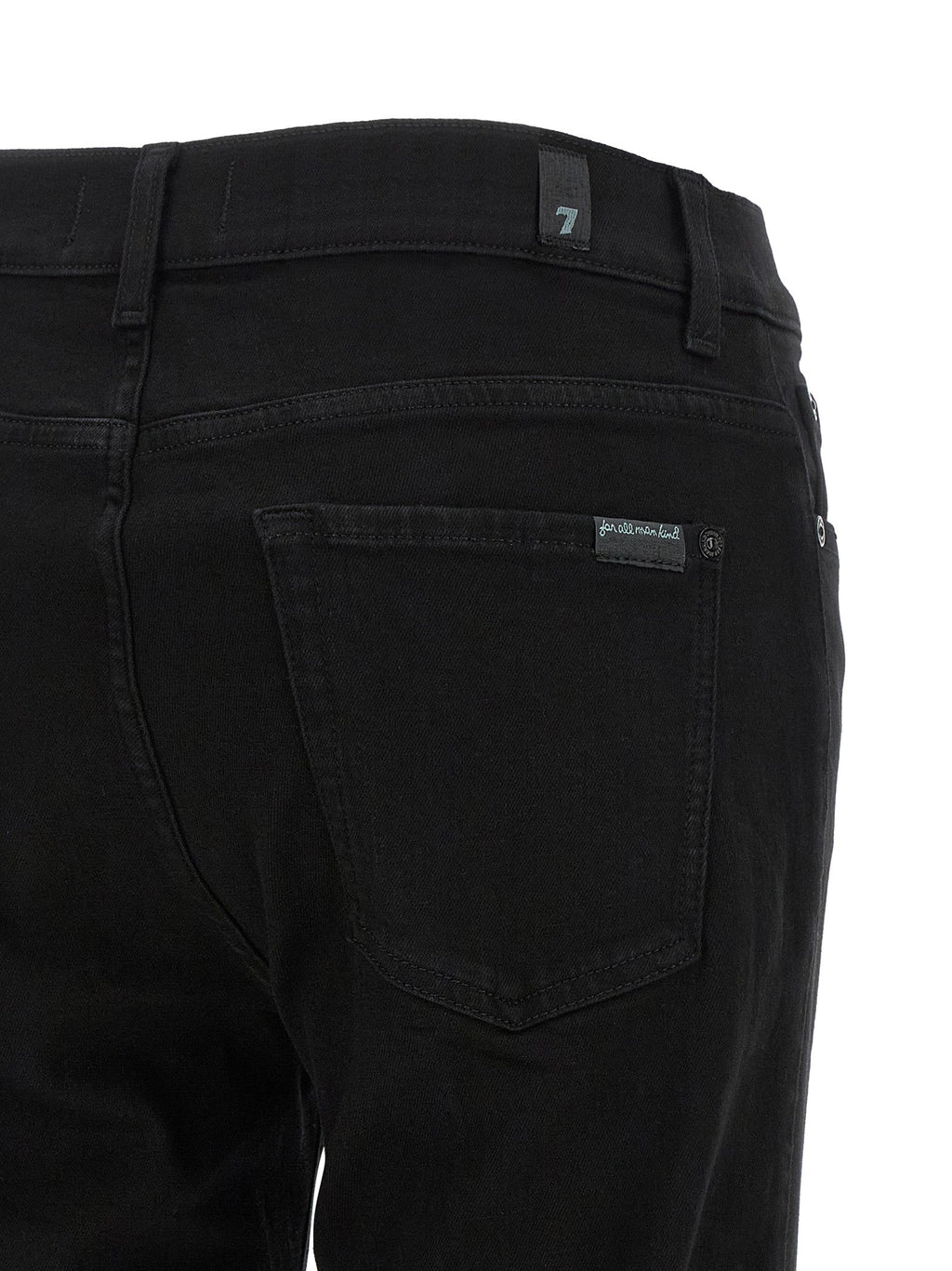 2026 New Arrival 7 For All Mankind Black Cotton Bootcut Jeans