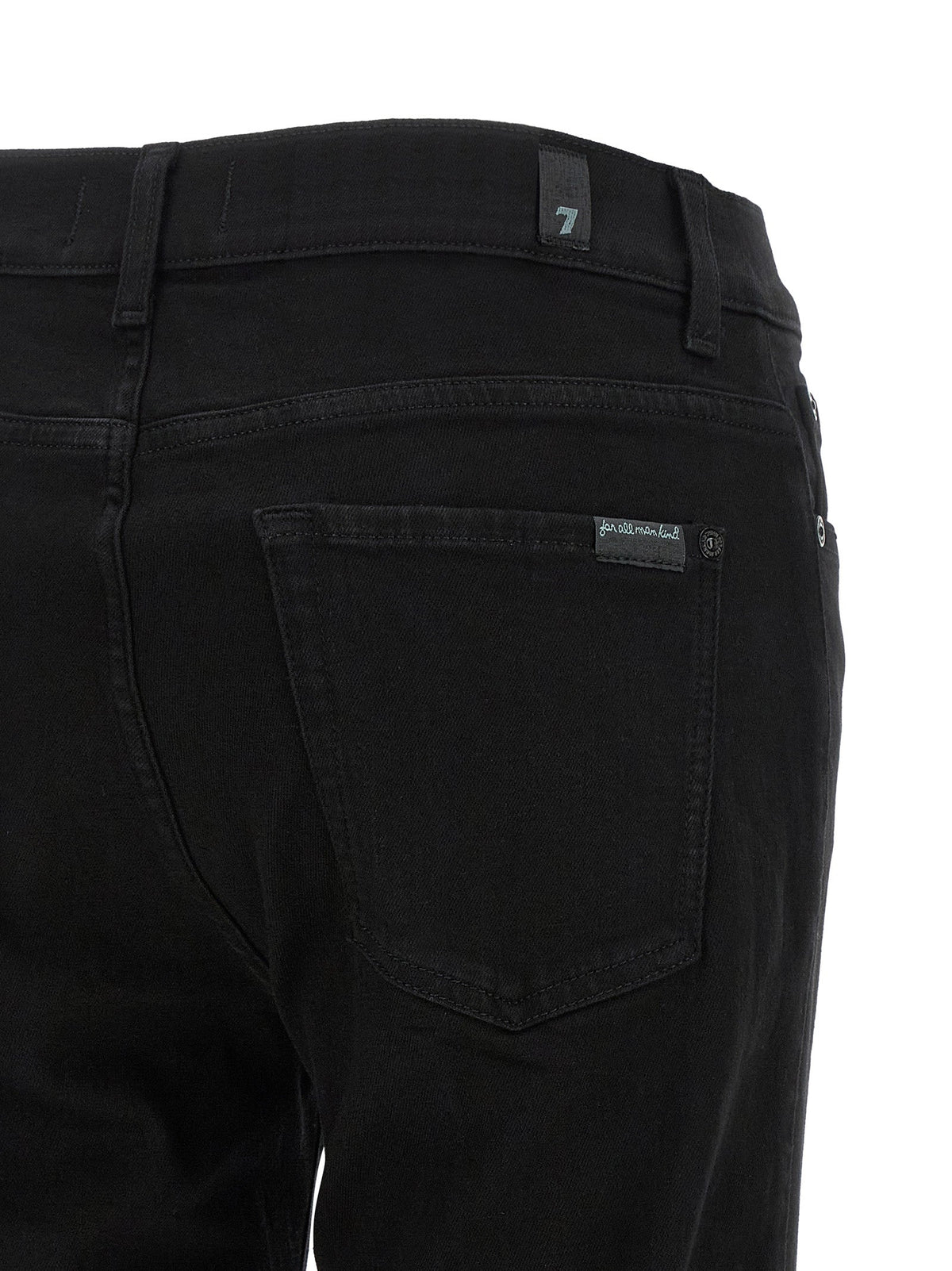 2026 New Arrival 7 For All Mankind Black Cotton Bootcut Jeans