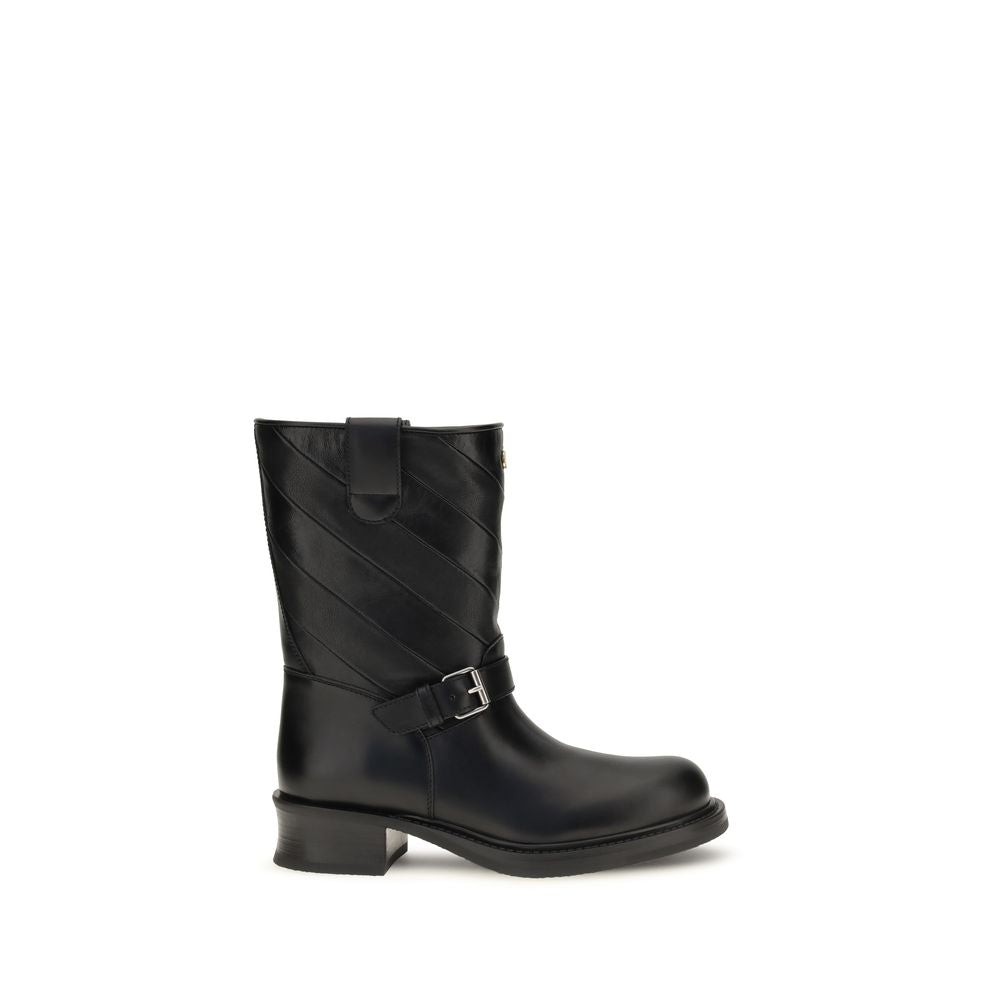 2026 New Arrival Valentino Garavani Black Calf Leather Bos Taurus Ankle Boots