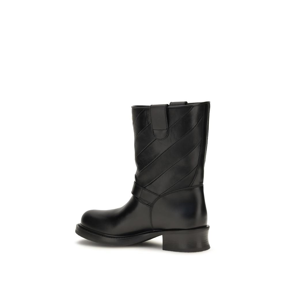 2026 New Arrival Valentino Garavani Black Calf Leather Bos Taurus Ankle Boots