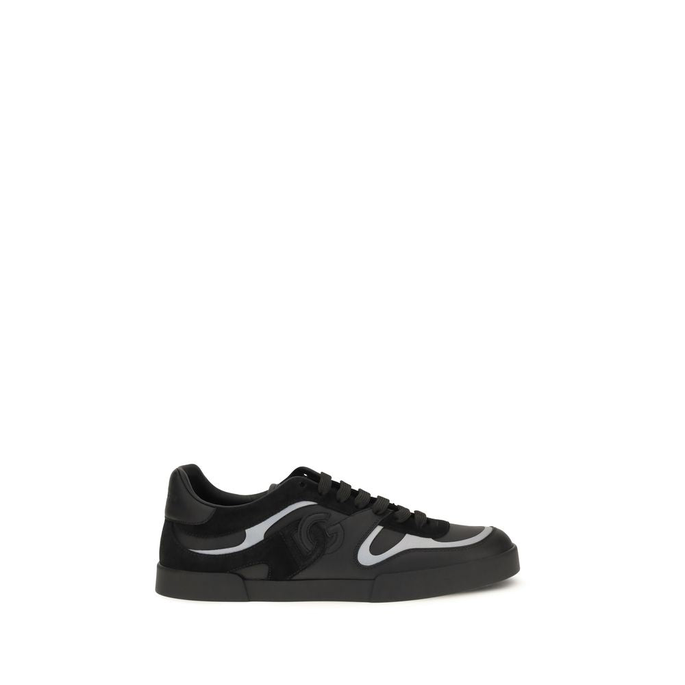 2026 New Arrival Dolce & Gabbana Black Calf Leather Bos Taurus Sneakers