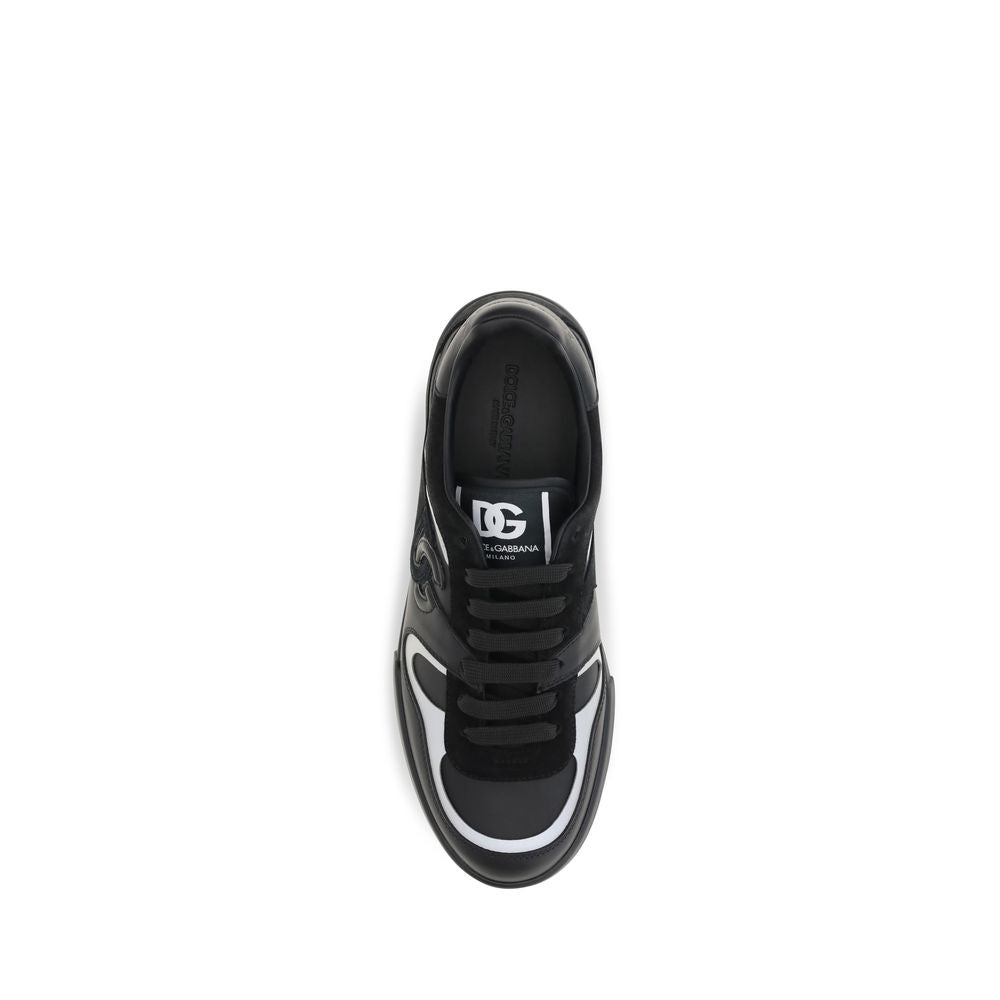 2026 New Arrival Dolce & Gabbana Black Calf Leather Bos Taurus Sneakers