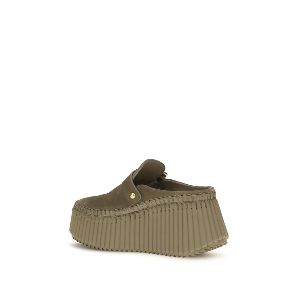 2026 New Arrival Chloé Bicolor Calf Leather Bos Taurus Mules